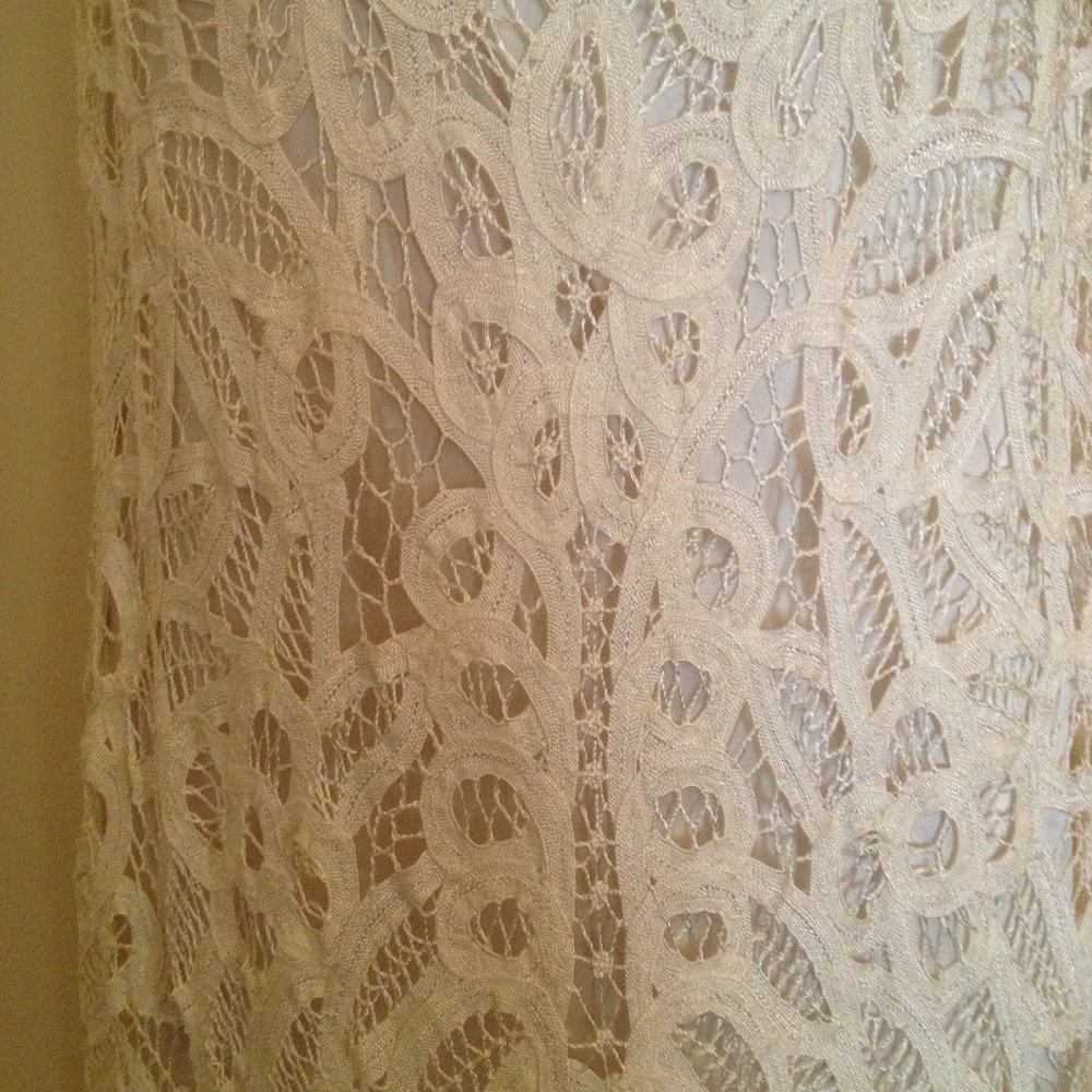 Carole Little Ivory Lace Crochet Maxi Dress NWT - Picture 4 of 12